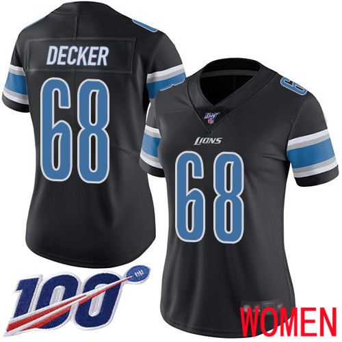 Detroit Lions Limited Black Women Taylor Decker Jersey NFL Football #68 100th Season Rush Vapor Untouchable